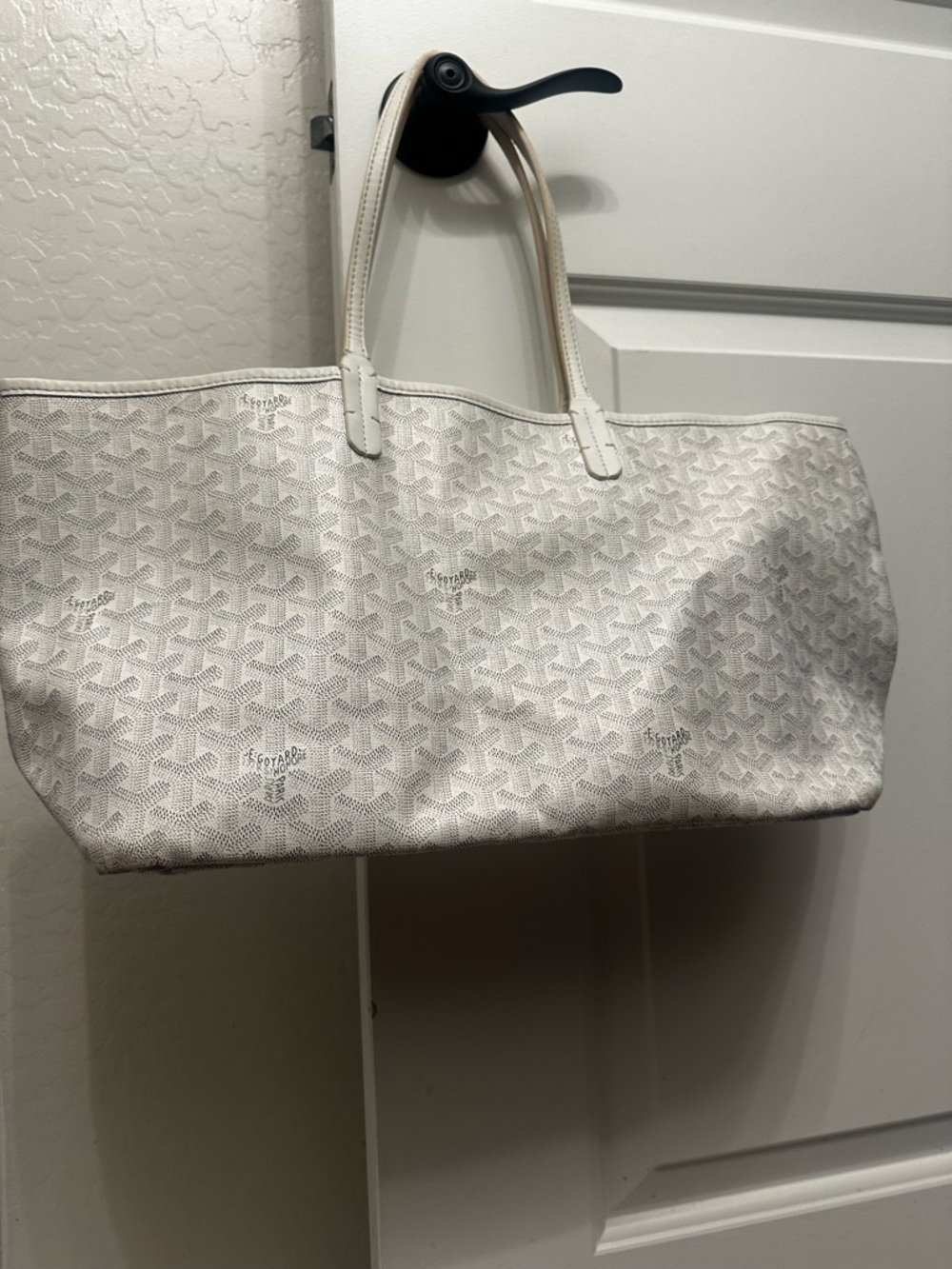 Goyard White Goyardine Coated Canvas St. Louis Tote - Picture 3 of 8